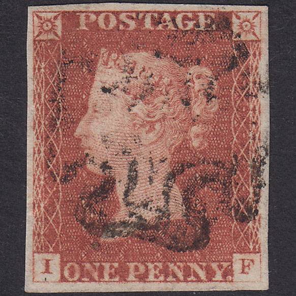 GB QV 1841 1d Red-Brown Plate 21 SG8-B1(1) IF VFU 4 Good Margins MX
