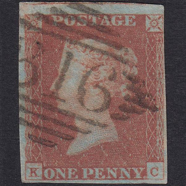 GB QV 1841 1d Red-Brown Plate 81 SG8-B1(1) KC GU 4 Margins Lurgan 316
