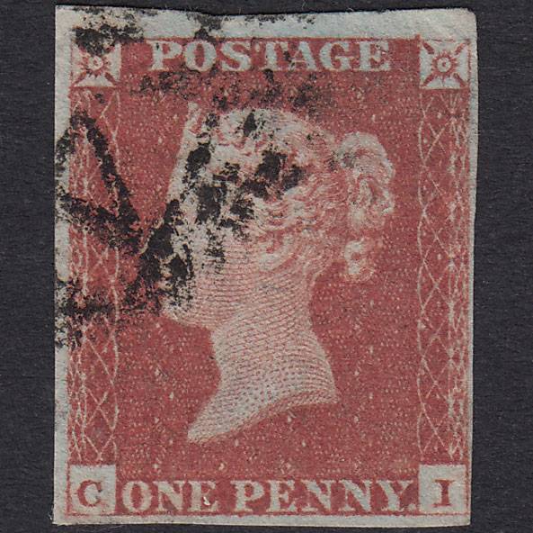 GB QV 1841 1d Red-Brown Plate 85 SG8-B1(1) CI GU 4 Margins