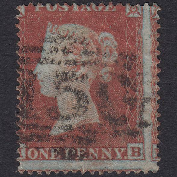 GB QV 1854 1d Red-Brown Plate 184 SG17-C1(1) HB GU Burnley 150