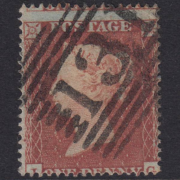 GB QV 1854 1d Red-Brown SG17-C1(1) JG GU Edinburgh 131