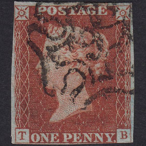GB QV 1841 1d Plate 45 SG8-B1(1) Constant Variety TB FU Nr 4M No.9 In MX