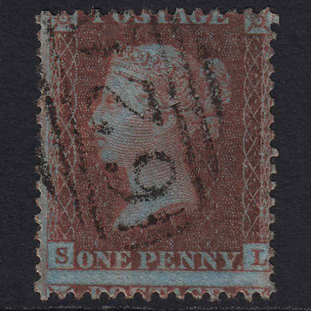 GB QV 1855 1d Plum (Plate 20) SGC6(3) 'SL' FU Plymouth (620) Cat£1000