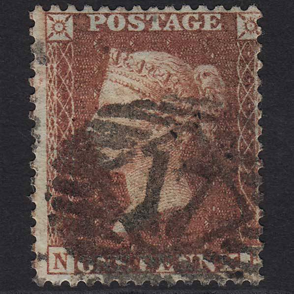GB QV 1856 1d Red-brown (Plate 46) SG29-C8(1) NF GU London IS 17