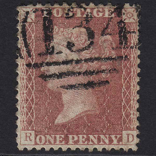GB QV 1857 1d Rose-red (Plate 62) SG40-C10(1) RD GU Bristol 134