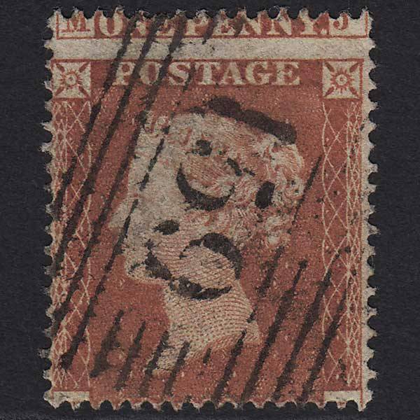 GB QV 1854 1d Red-brown (Plate 155) SG17-C1(1) MJ FU Glasgow 159 Misperf