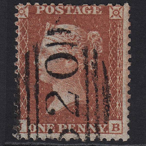 GB QV 1855 1d Red-brown (Plate 1) C6(1) JB GU