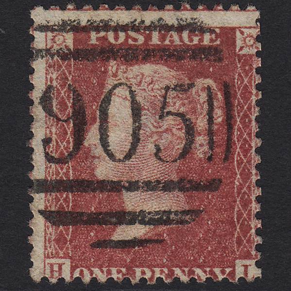 GB QV 1857 1d Rose-red SG40-C10(1) HL FU Wolverhampton 905