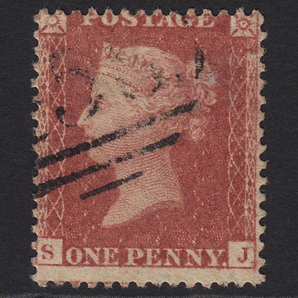 GB QV 1857 1d Rose-red (Plate 55) SG40-C10(1) SJ GU Light Cancel