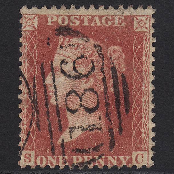 GB QV 1857 1d Rose-red (Plate 60) SG40-C10(1) SG FU Chesterfield 186