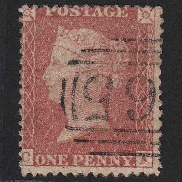 GB QV 1857 1d Rose-red (Plate 43) SG40-C10(1) CA GU