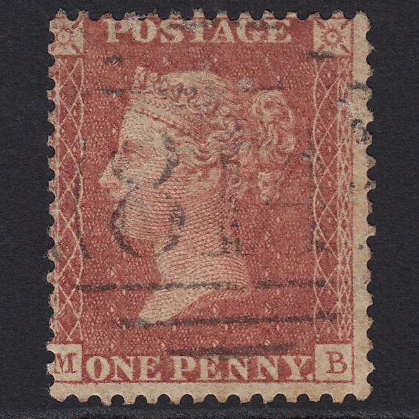 GB QV 1857 1d Rose-red (Plate 62) SG40-C10(1) MB GU Truro 814
