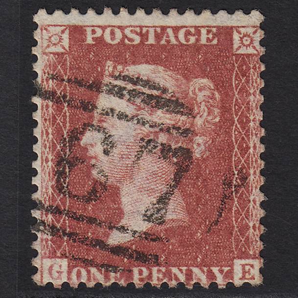 GB QV 1857 1d Rose-red (Plate 27) SG40-C10(1) GE FU