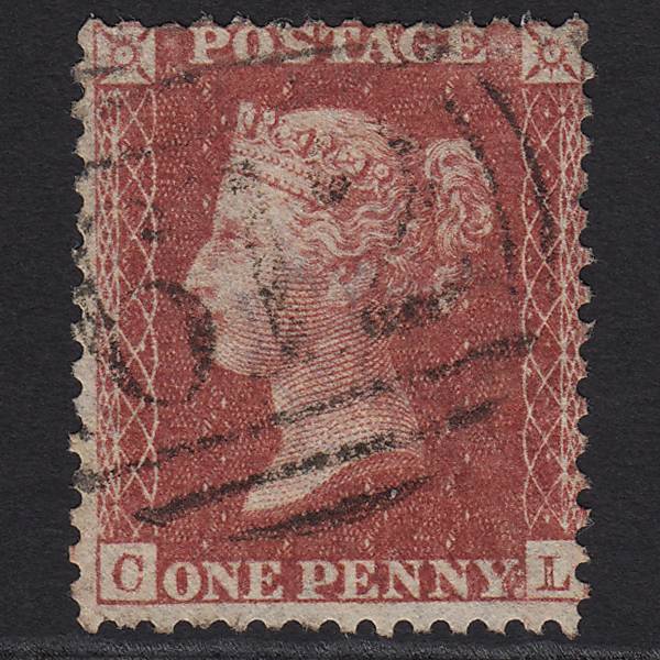 GB QV 1857 1d Rose-red (Plate 48) SG40-C10(1) CL GU Peterborough 612