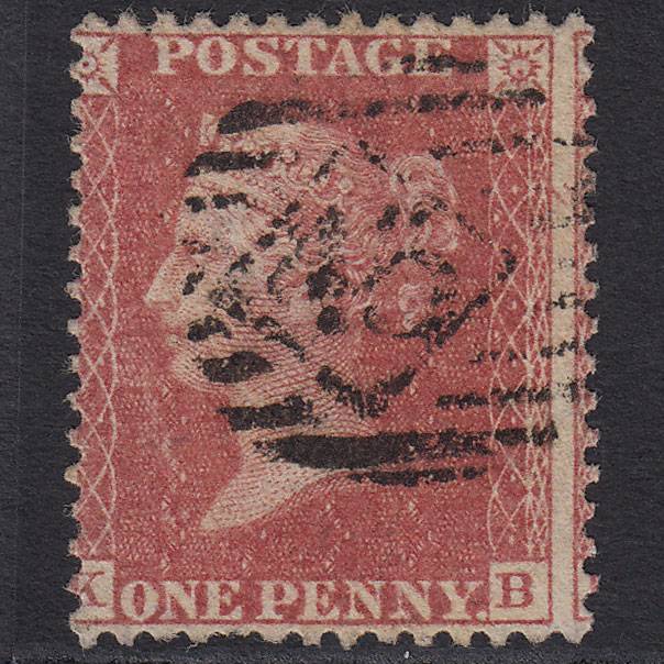 GB QV 1863 1d Rose-red (Plate 50) SG42-C12(1) KB GU London IS 45 45.g Misperf