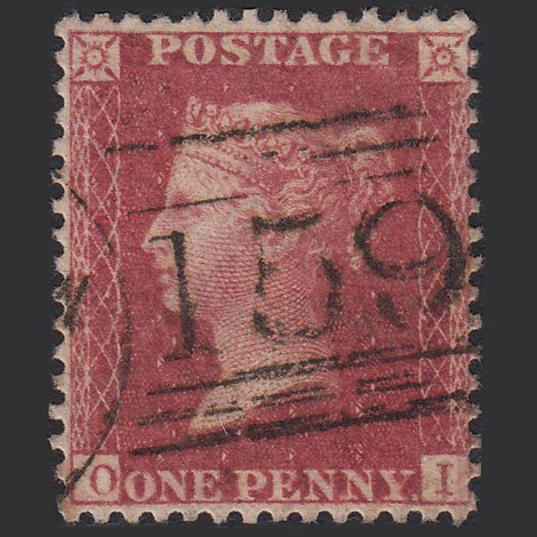 GB QV 1857 1d Rose-red (Plate 47) SG40-C10(1) OI FU Glasgow 159 Well Centred