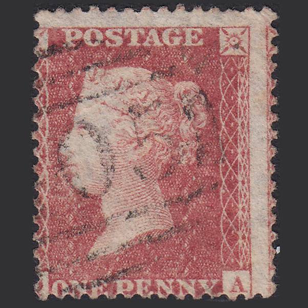 GB QV 1863 1d Rose-red (Plate 50) SG42-C12(1) QA GU Large Misperf