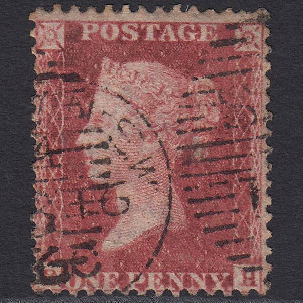 GB QV 1857 1d Rose-red (Plate 60) SG40-C10(1) RH GU London D&S Cancel