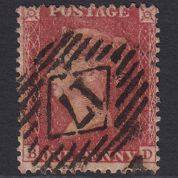 GB QV 1857 1d Rose-red (Plate 58) SG40-C10(1) BD GU London IS 17