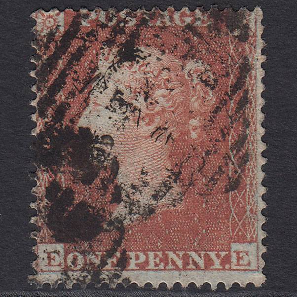GB QV 1854 1d Red-brown Plate R4 SG17-C1(1) EE GU Ireland