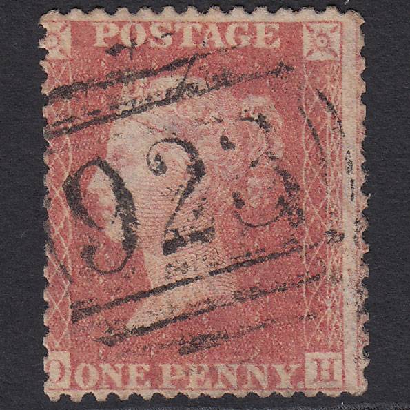 GB QV 1857 1d Pale Rose (Plate 39) SG39-C10(3) OH GU Worthing 923