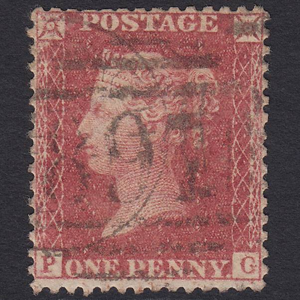 GB QV 1857 1d Rose-red (Plate 57) SG40-C10(1) PG GU Wisbech 897