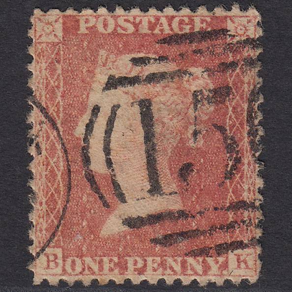 GB QV 1857 1d (Plate 34) SG40-C10(1) BK GU Burnley 150 Perfect Centring