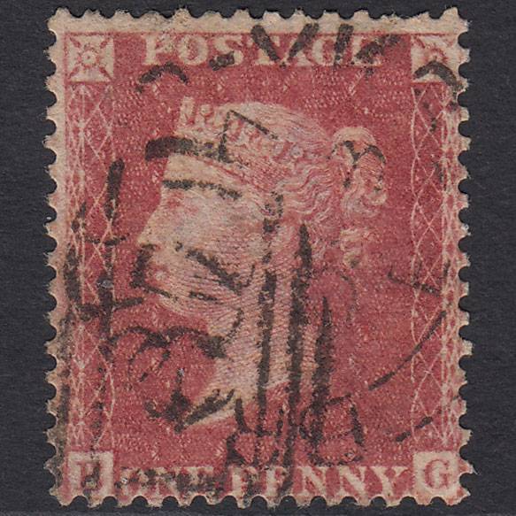 GB QV 1857 1d Rose-red (Plate 44) SG40-C10(1) BG GU Bradford CDS Cancel
