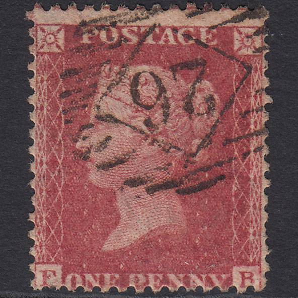 GB QV 1857 1d Rose-red (Plate 60) SG40-C10(1) FB GU London IS 26 Misperf