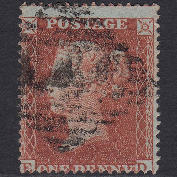 GB QV 1855 1d Red-brown (Plate 5) SG21-C4(1) ED GU Ireland Misperf
