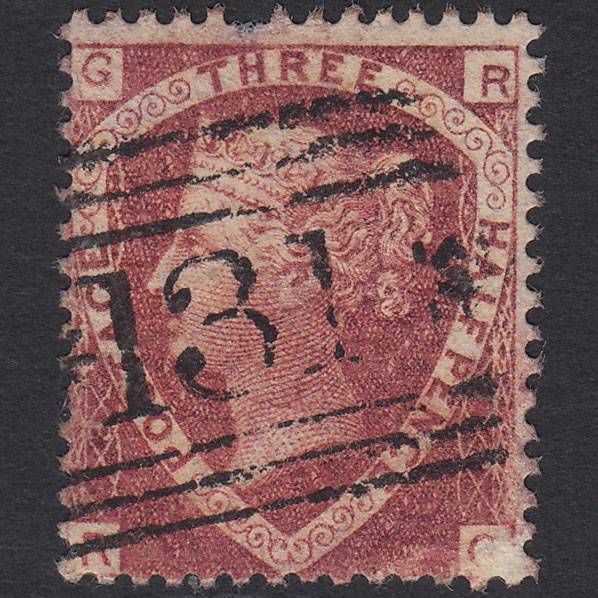 GB QV 1870 1 1/2d Lake-red (Plate 3) SG52-G6 RG GU Edinburgh 131