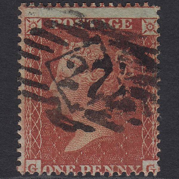 GB QV 1855 1d Red-brown (Plate 10) SG26-C5(1) GG GU London IS 27 Misperf