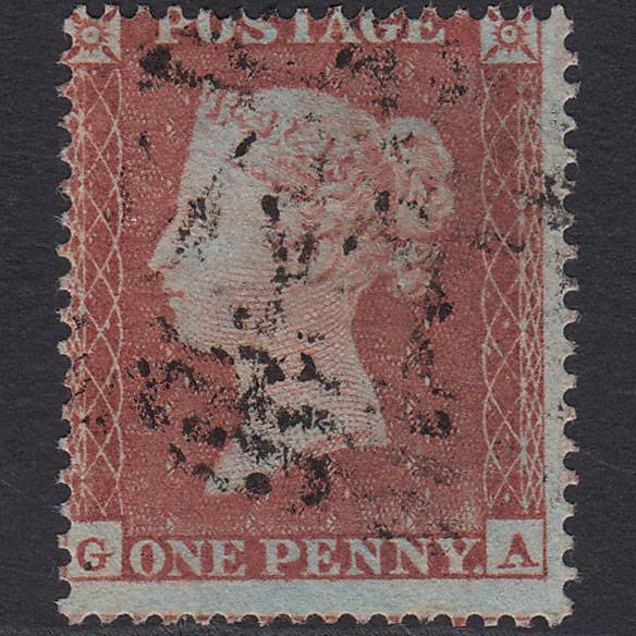 GB QV 1854 1d Red-brown (Plate 173) SG17-C1(1) GA FU Misperf