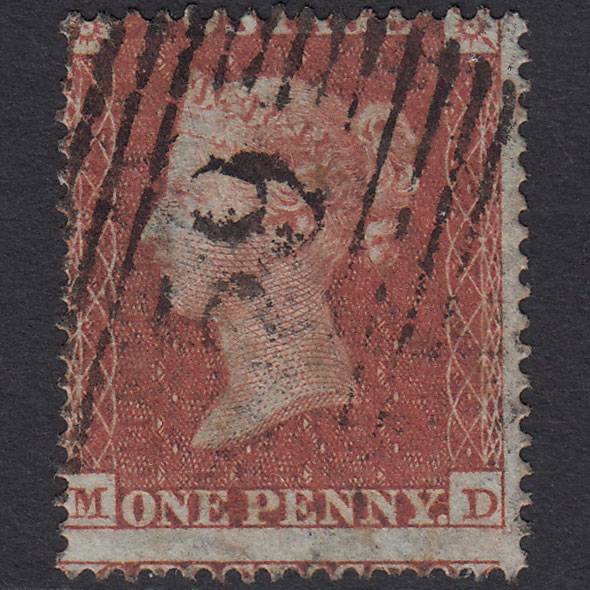 GB QV 1854 1d Red-brown Plate R3 SG17-C1(1) MD GU Glasgow 159 Misperf