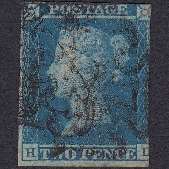 GB QV 1841 2d Blue (Plate 3) SG14-E1(2) HD GU Maltese Cross