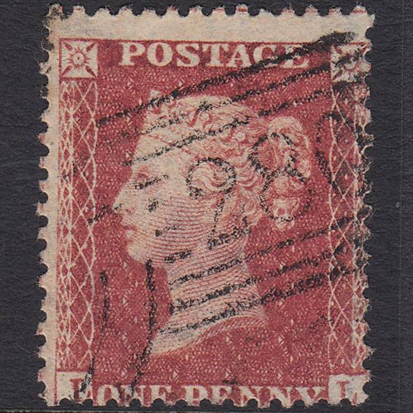 GB QV 1857 1d (Plate 57) SG40-C10(1) LL FU Perth 280 Experimental Misperf