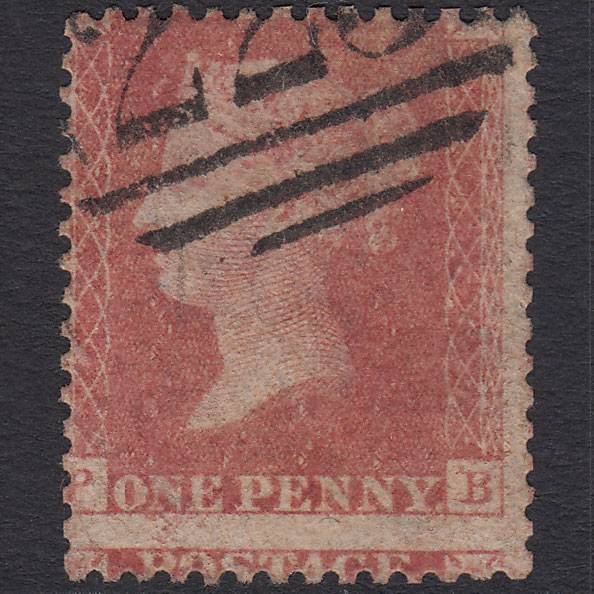 GB QV 1857 1d Pale Rose (Plate 39) SG39-C10(3) PB FU Huge Misperf