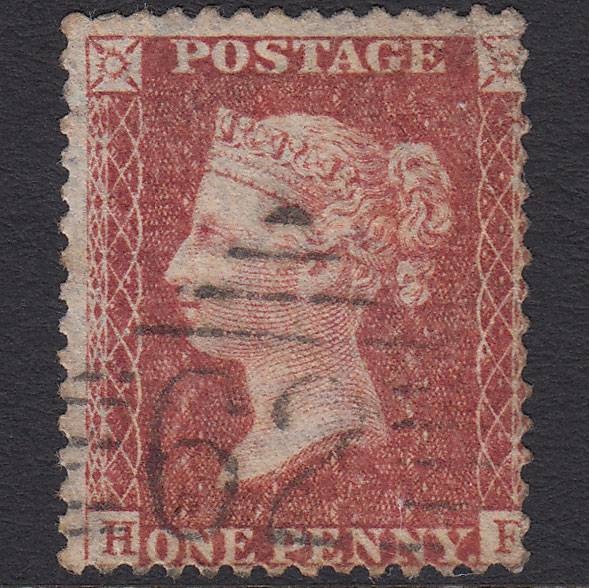 GB QV 1857 1d Rose-red (Plate 27) SG40-C10(1) HF GU Belfast 62
