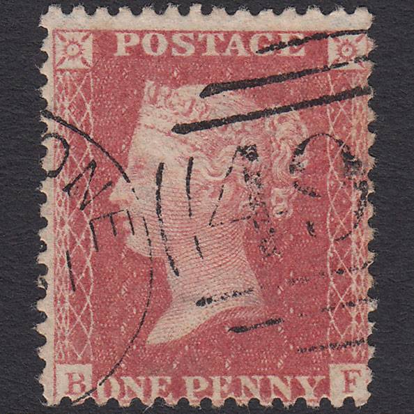 GB QV 1857 1d Pale Rose (Plate 27) SG39-C10(3) BF FU Maidstone 493