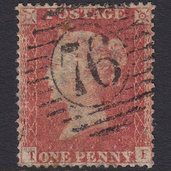 GB QV 1857 1d Rose-red (Plate 59) SG36-C11 TF PU London D&S 76 Pinhole