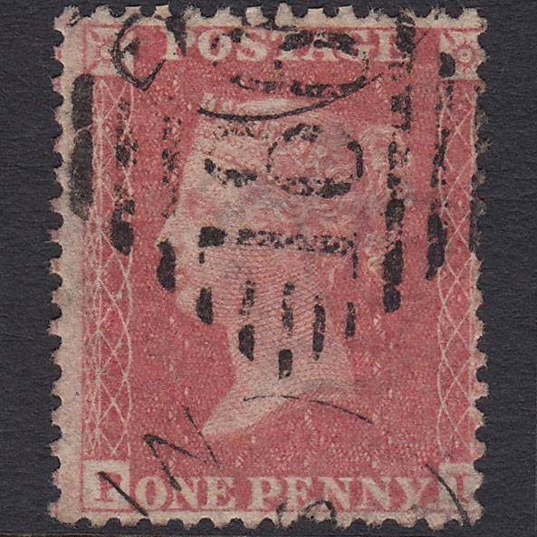 GB QV 1861 1d Pale Rose-red Plate R15 SGC13(2) PI GU Dublin 186