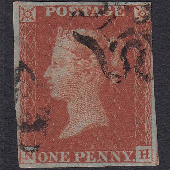 GB QV 1841 1d Red-brown (Plate 41) SG8-B1(1) NH FU 4 Margins Maltese Cross