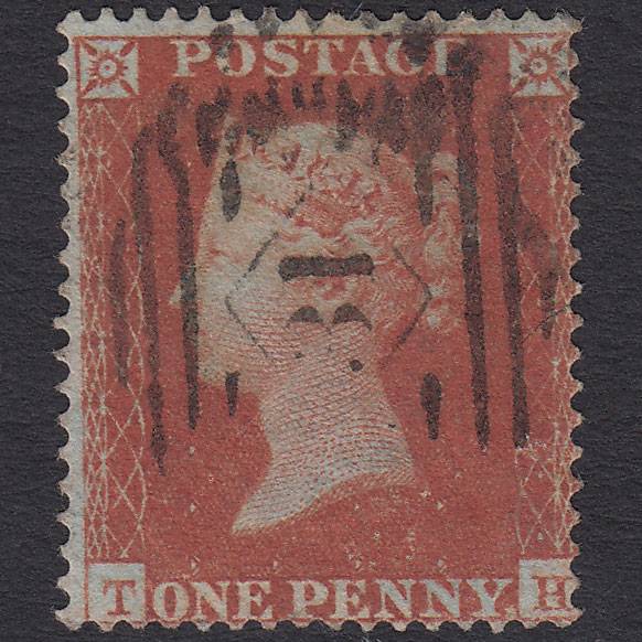 GB QV 1854 1d Red-brown (Plate 176) SG17-C1(1) TH FU London IS 31