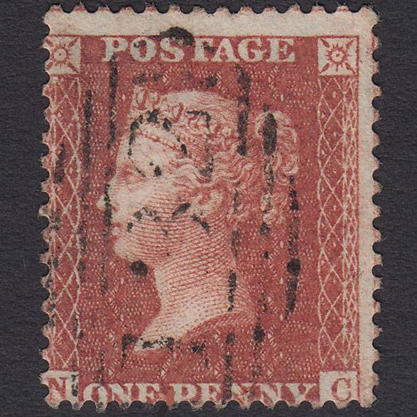 GB QV 1856 1d (Plate 42) SG29-C8(1) NC GU Brighton 132 Misperf Micro Tear