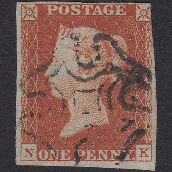 GB QV 1841 1d Red-brown (Plate 24) SG8-B1(1) NK FU 3 Margins Maltese Cross