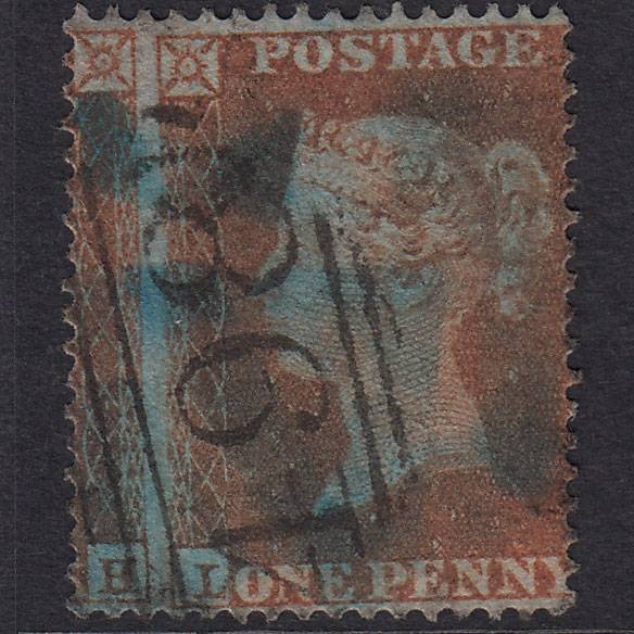 GB QV 1854 1d Plate 191 SG17-C1(1) LI GU Manchester 498 Huge Misperf