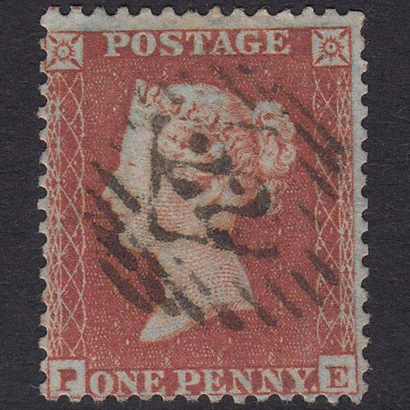 GB QV 1855 1d Red-Brown Pl 198 SG22-C2(1) PE FU London IS 22 Well Centred