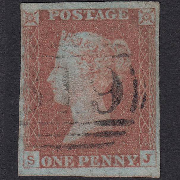 GB QV 1841 1d Red-Brown Plate 84 SG8-B1(1) SJ FU 4 Margins