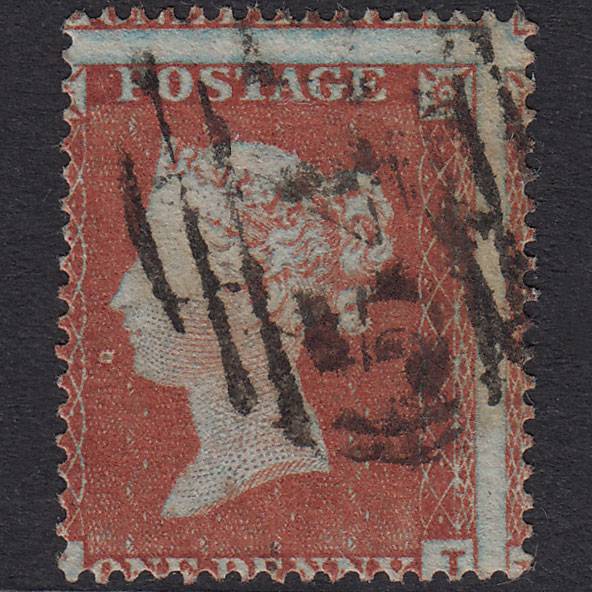 GB QV 1854 1d SG17-C1(1) Framed Reverse FU Newcastle 545 Large Misperf