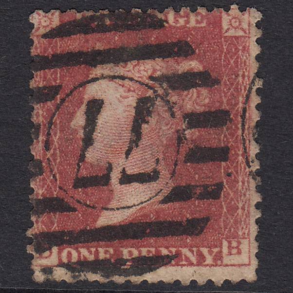 GB QV 1861 1d Rose-Red Plate R16 SGC13(3) DB GU 77